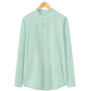 Bovista Linnen Blouse Heren - t shirt - Polo - Overhemd - Shirt - Zomer - Ibiza Stijl - Groen - Maat XS