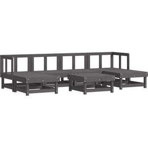 vidaXL-7-delige-Loungeset-massief-grenenhout-grijs