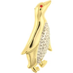 Behave® Broche pinguïn goud kleur 5,5 cm