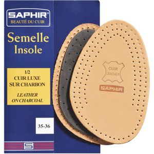 Saphir - halve binnenzolen in leer en steenkool op latexschuim - maat 35/36
