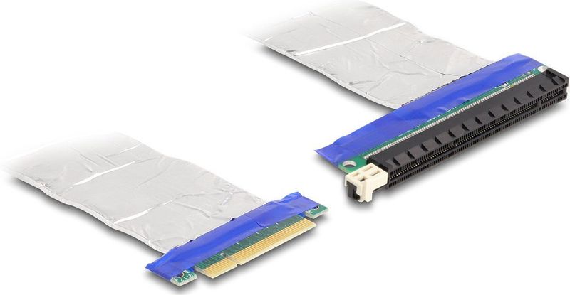Delock - Riser Kaart - Zilver - PCI Express x8 naar x16 - Ondersteunt PCI Express 3.0