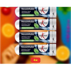 Lucovitaal Neusinhaler - Frisse Pepermunt - 4x Voordeelverpakking!