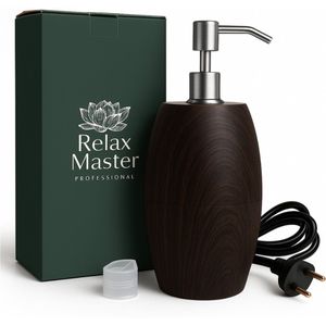 Massage Olieverwarmer - Flaming - Houtlook - Geschikt voor 250 ml