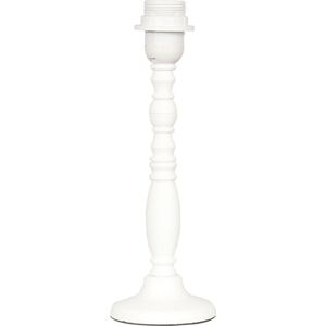 HAES DECO - Lampenvoet - Formaat Ø 10x30 cm, kleur Wit, gemaakt van Hout voor Fitting E27/max 1x60W - Lampvoet, Tafellamp