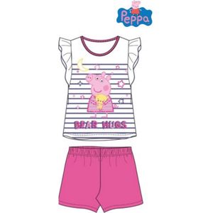 Peppa pig pyjama - wit - roos - maat 116 / 6 jaar
