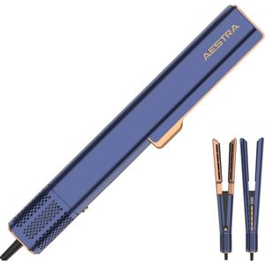 Hairstrait Pro - Aestra - 2 in 1 Stijltang met Föhn - 110.000RPM Motor - Geschikt voor alle Haartypes - 2025 Model - Navy