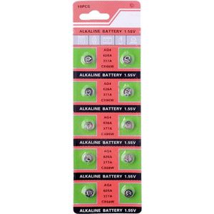 Dielay - Strip Batterijen - Knoopcel AG4 - Horlogebatterij - 10 Stuks - Alkaline - 1,55 Volt