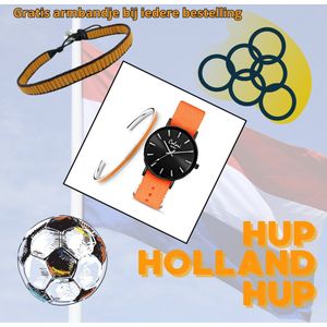 Colori XOXO 5 COL556 Horloge Geschenkset met Armband - Nato Band - Oranje - Ø 36 mm