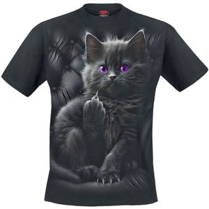 Spiral - Cattitude - T-shirt - Zwart