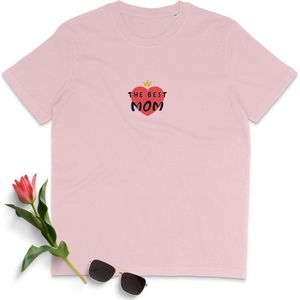 T Shirt Dames - De Beste Moeder - Korte Mouw - Roze - Maat L