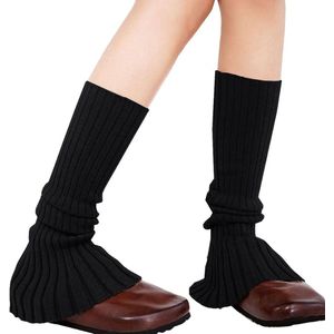 Women's Cable Knit Thigh High Boot Socks Extra Long Winter Stockings Leg Warmers - Herfst- en winter effen uitlopende beenwarmers, warme meisjesachtige preppy stijl, modieuze sokken met wijde pijpen（1 paar Zwart）