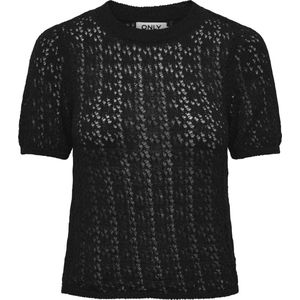 Only T-shirt Onlsola Life Ss O-neck Knt 15321527 Black Dames Maat - XS