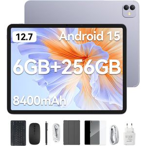 Blackview LINK 8 Tablet - Octa Core G100 Tablet - 12.7 Inch - 18 GB RAM + 256 GB ROM - Android 15 Tablet - Met Toetsenbord(QWERTY), Beschermhoes, Muis, Stylus - 8400 mAh - 90 Hz 2K FHD Scherm - Widevine L1 - 5G WiFi - Gezichtsherkenning - Paars
