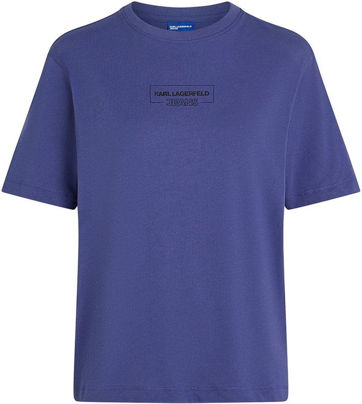 Karl Lagerfeld - Outline Logo - T-shirt - Blauw