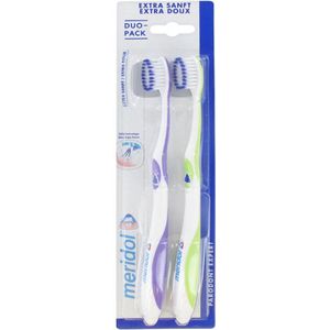 Meridol Parodont Expert Duo Pack Extra Zachte Tandenborstels (Kleur : Paars en groen)