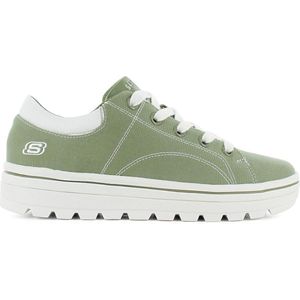 Skechers Street Cleat - Bring it Back - Dames Sneakers Sport Casual Schoenen Canvas Groen 74100-SAG - Maat EU 35 UK 2