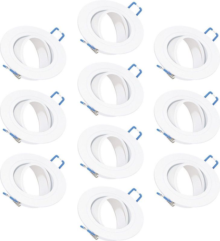 HOFTRONIC - GU10 Inbouwspots - Wit - 10x - Kantelbaar - IP20 - 22mm Inbouwdiepte - Zaagmaat 75-85mm