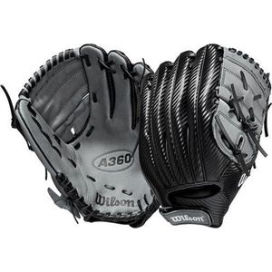 Wilson - Honkbal - MLB - Honkbalhandschoen - A360 - Jeugd - Zwart/Grijs - 12 inch