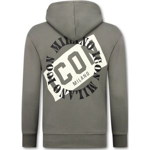 ICON Hoodie Heren met Rits - Vest Heren met Capuchon - Sportvest - 5623 - Grijs
