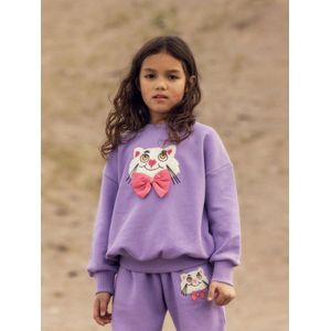 Mini Rodini - Chenille Sweatshirt - Unisex - GOTS-gecertificeerd - Kat met Strik