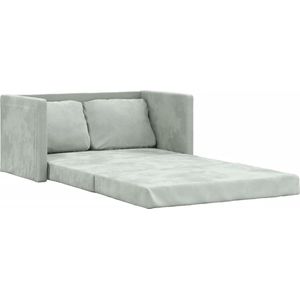 vidaXL Slaapbank 2-in-1 fluweel lichtgrijs Vloerslaapbank - Slaapbank - 2 Persoons Bed - Lounge Sofa - Tv Bench