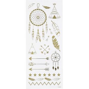 Stickers, indianen, 10x24 cm, goud, 1vel/ 1 vel