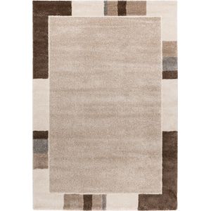 Flycarpets Livia Lijstmotief - Bruin / Beige Vloerkleed - Laagpolig Tapijt - Woonkamer - 240x340 cm