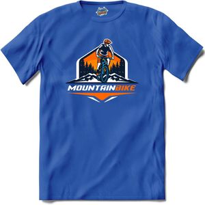 Mountainbike Fiets outdoor sport kleding - T-Shirt - Unisex - Royal Blue - Maat XXL