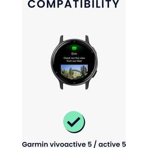 kwmobile 2x armband geschikt voor Garmin vivoactive 5 / active 5 - Bandjes voor fitnesstracker in zwart / donkerblauw