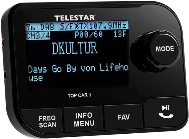 Telestar - Top Car 1 - DAB+ Auto-Adapter - Zwart - Bluetooth 5.0