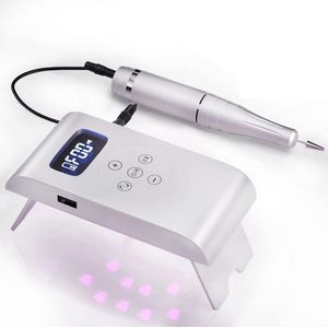 All-in-1 draagbare elektrische nagelboor, compacte 35.000 tpm elektrische professionele nagelvijlset, UV-lamp manicure pedicure polijstvormgereedschap