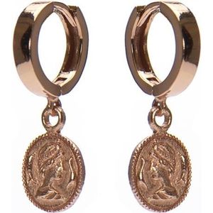 Karma Oorbellen Hinge Hoops Coin Roségoudkleurig
