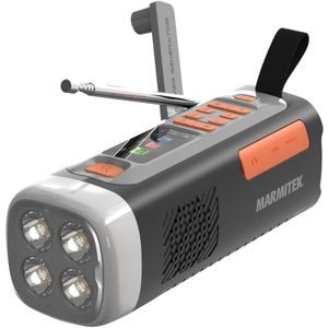 Marmitek RESQ 200 Noodradio – opwindbare en solar radio met DAB+, kleurenscherm en 360° LED-licht – Powerbank 4500 mAh (laden met 10W) – Waterbestendig en robuust – SOS-alarm – Ideaal voor camping, outdoor en noodpakket/noodsituaties