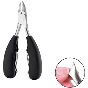 Teennagelschaar, superscherpe gebogen nagelschaar, teennagelverzorgingsgereedschap, geschikt voor senioren en mannen, zwart