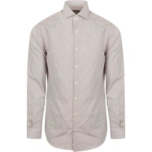 Steppin' Out Overhemd Streep Bruin - Maat M - Heren