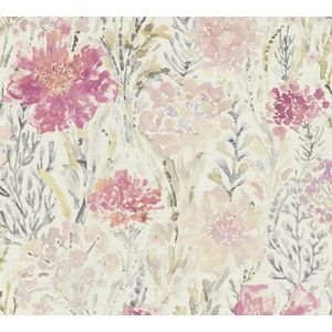 BLOESEM WEIDE BEHANG | Floraal - Meerkleurig Roze Wit - A.S. Création Aquarell Dreams