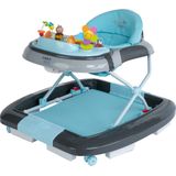 ib style® Loopstoel Babywalker - Baby Loopwagen - Looptrainer - Speelset en Dienblad - Schommelfunctie - Muziekfunctie - Little World - Turkoois