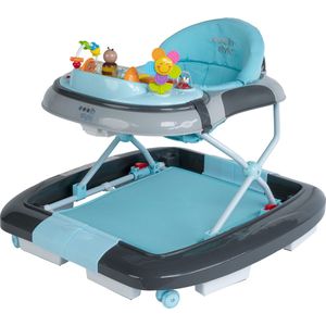 ib style® Loopstoel Babywalker - Baby Loopwagen - Looptrainer - Speelset en Dienblad - Schommelfunctie - Muziekfunctie - Little World - Turkoois