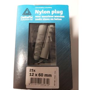 Deltafix nylon plug grijs 12 x 60 mm 25 st.