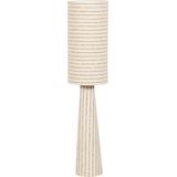 WOOOD Loft Vloerlamp - Metaal/Bouclé - Naturel Met Strepen - E27 Lichtbron - 130xØ30 cm