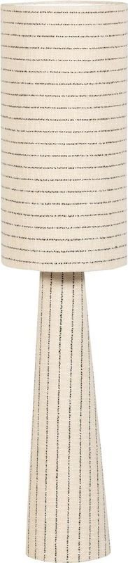 WOOOD Loft Vloerlamp - Metaal/Bouclé - Naturel Met Strepen - E27 Lichtbron - 130xØ30 cm