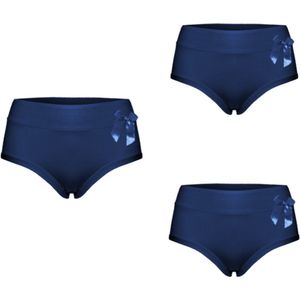 Dames slips 3 pack 9033 met strikje M donkerblauw