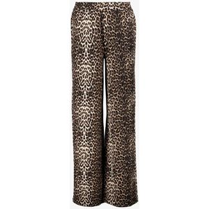 TwoDay dames wide leg broek met panterprint bruin - Maat S