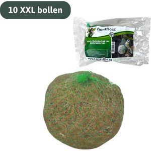 Famiflora groot formaat mezenbollen - XXL formaat - 10 stuks van 500 gram - Extra grote traktatie voor de vogels - Met net