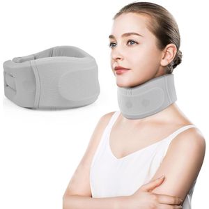 Nekbrace - Schuim nekondersteuning - Nekpijnverlichting - Ondersteuning - Verstelbare nekbrace - Verlicht nekpijn en druk op de wervelkolom - Grijs