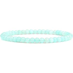 Bixorp Gems Blauwe Amazoniet Edelsteen Armband 4mm - Edelstenen Kralenarmband - Spiritueel Cadeau - 18cm