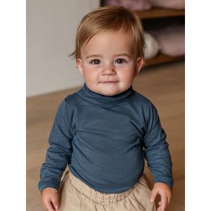 Wollen romper lange mouwen met col - Merinowol - Orion Blue 68