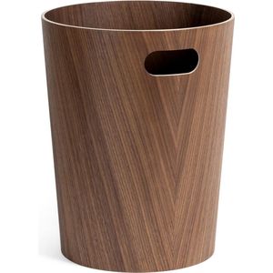 Prullenbak van echt hout Börje | Moderne houten vuilnisemmer voor kantoor, kinderkamer, slaapkamer enz. | Walnoot