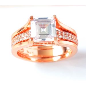 Prometida | Jacket Azalea ring dames | zilveren ring | rosegold | liefdes cadeau | verlovingsringen | Trouwring dames | cadeau voor vouw | liefdescadeau | verlovingscadeau | moederdag cadeau | moederdag cadeutje / zie filmpje