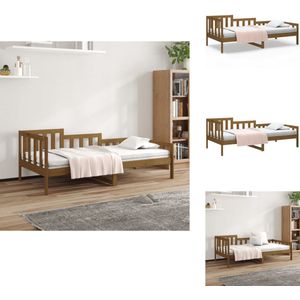 vidaXL Slaapbank - Slaapbanken - Bedbank - Bed - Slaapbank 90x190 cm massief grenenhout honingbruin
